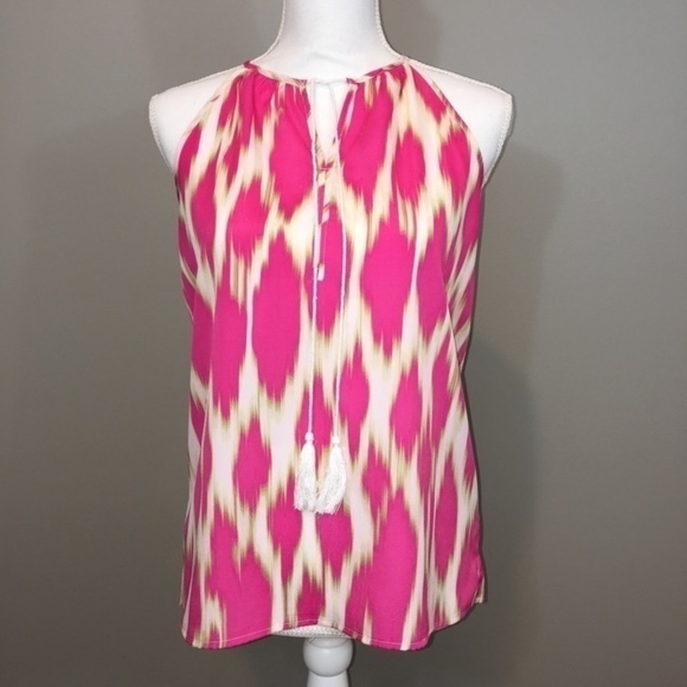Kenzie pink Ikat Print sleeveless Top
